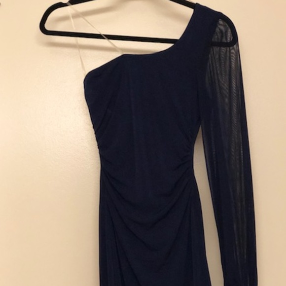 RUBY ROX ONE-SHOULDER LONG SLEEVE DRESS, SIZE S - Picture 2 of 4